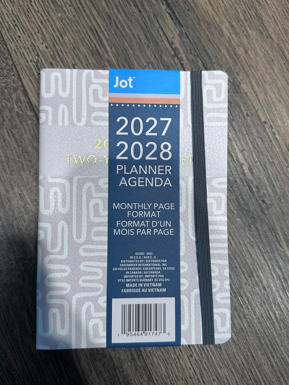Jot 2027-2028 Monthly Planner - Lavender Geometric